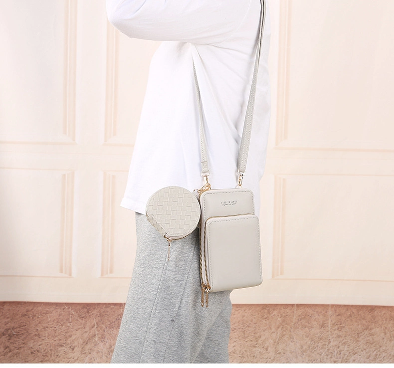 New Women&prime;s Messenger Bag Korean Summer Fashion Shoulder Bag Versatile High-Capacity Dual-Zip Mobile Phone Bag