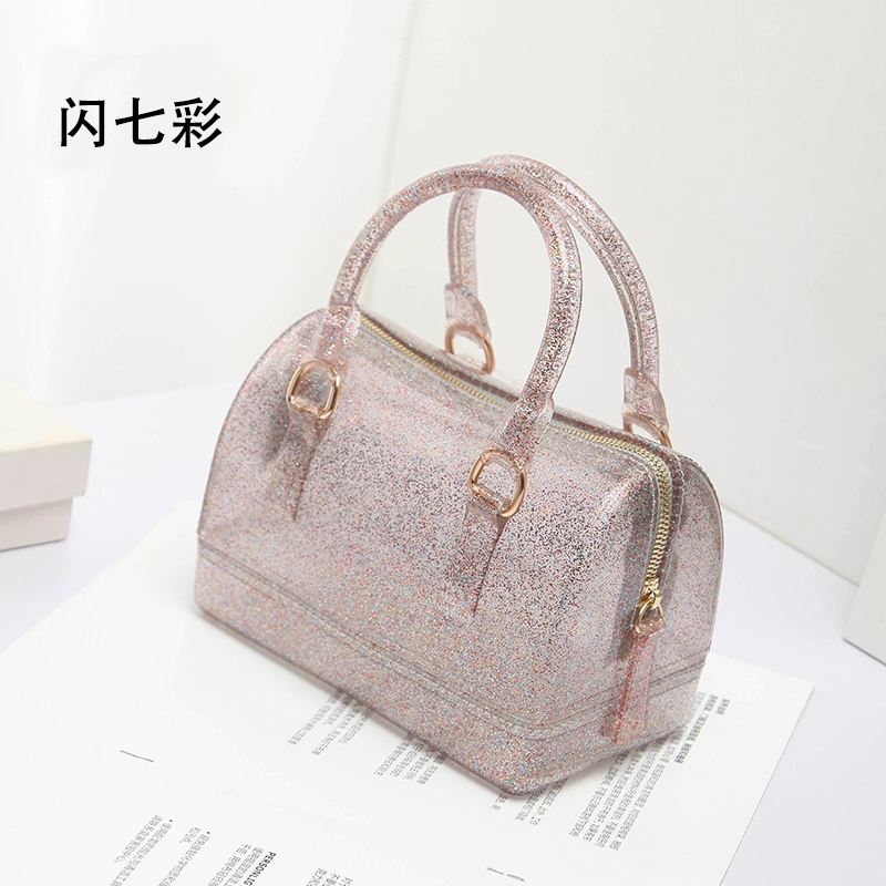 Sh1662 Mini Women Candy Color Jelly Bag Purses Handbags Boston Shape Fashion Summer PVC Silicone Beach Bag