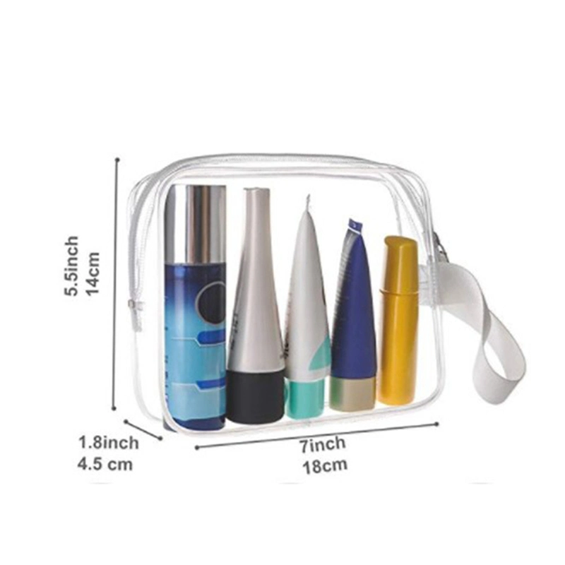 Customize Large Capacity Waterproof Cute Travel Organizer Accessories Clear Transparent Plastic PVC EVA Pouch Makeup Toiletry Packaging Wash Bath Cosmetic Bag