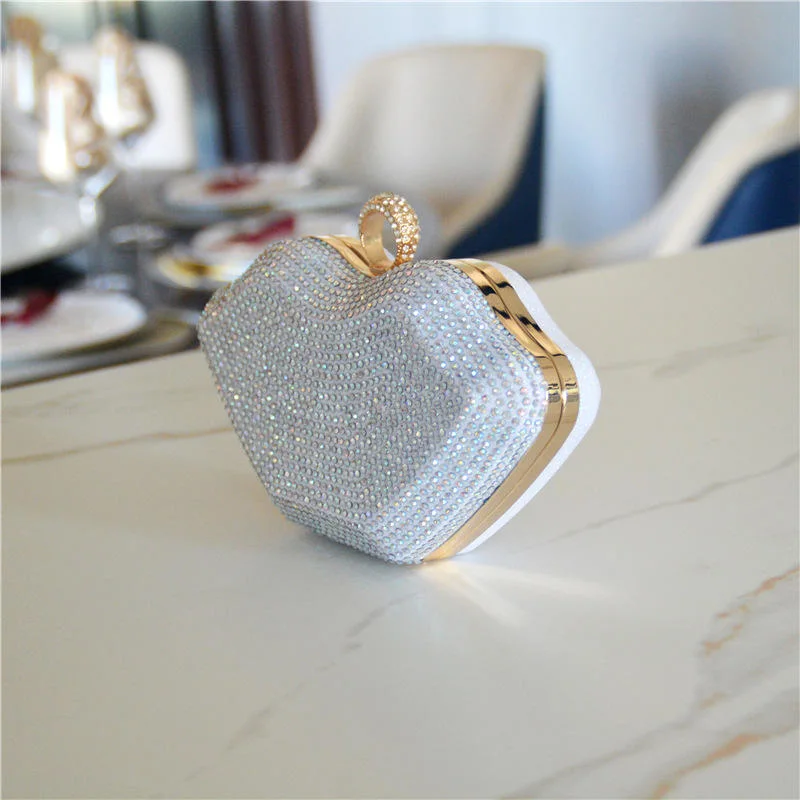 Mu Women&prime;s Luxury Bag Fashion New Design Women Rhinestone Clutch Bag and Glasses Luxury Ladies Evening Bags with Sunglasses