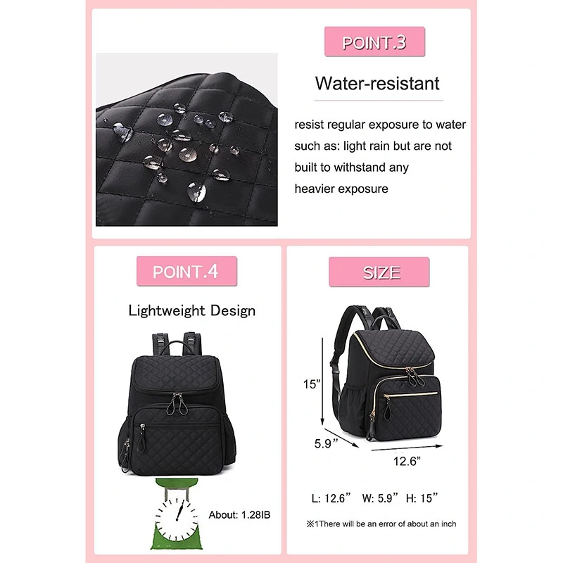 Durable Lightweight Waterproof Custom Diaper Backpack with Anti-Theft Pocket