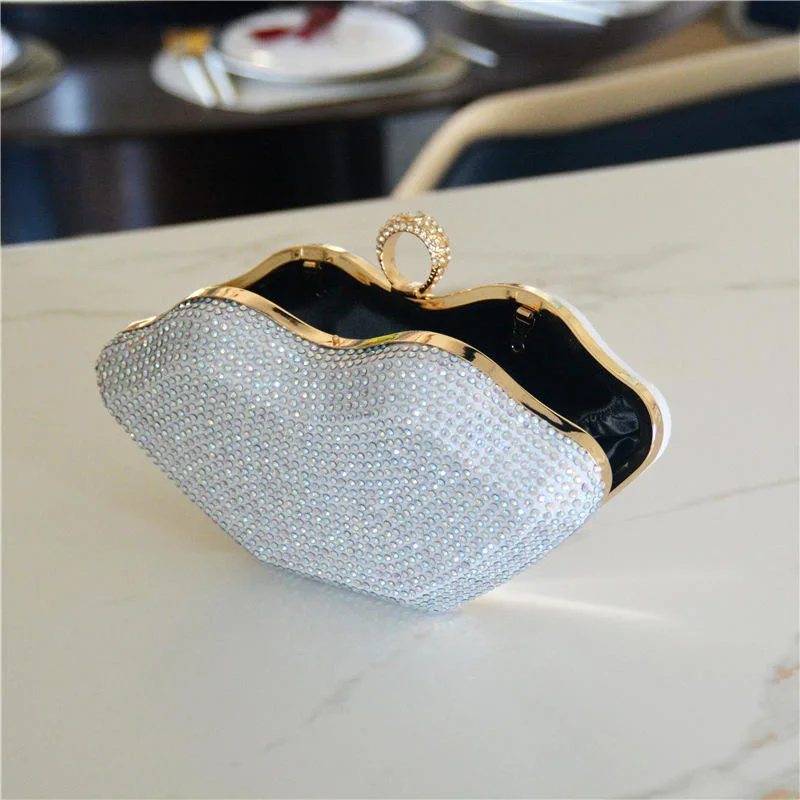 Mu Women&prime;s Luxury Bag Fashion New Design Women Rhinestone Clutch Bag and Glasses Luxury Ladies Evening Bags with Sunglasses