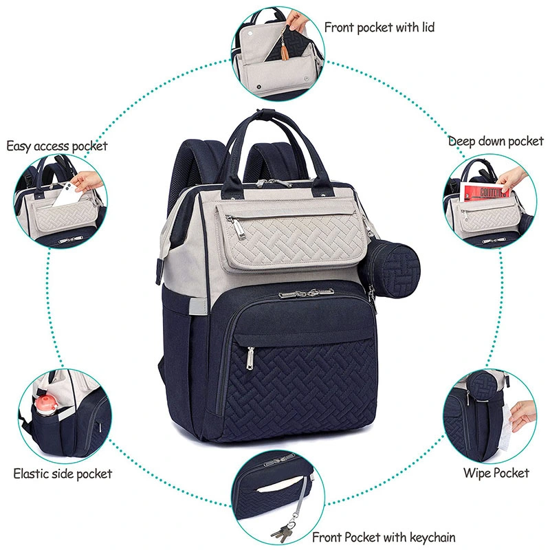 Diaper Bag Backpack Multifunction Large Mother Bag with Changing Mat