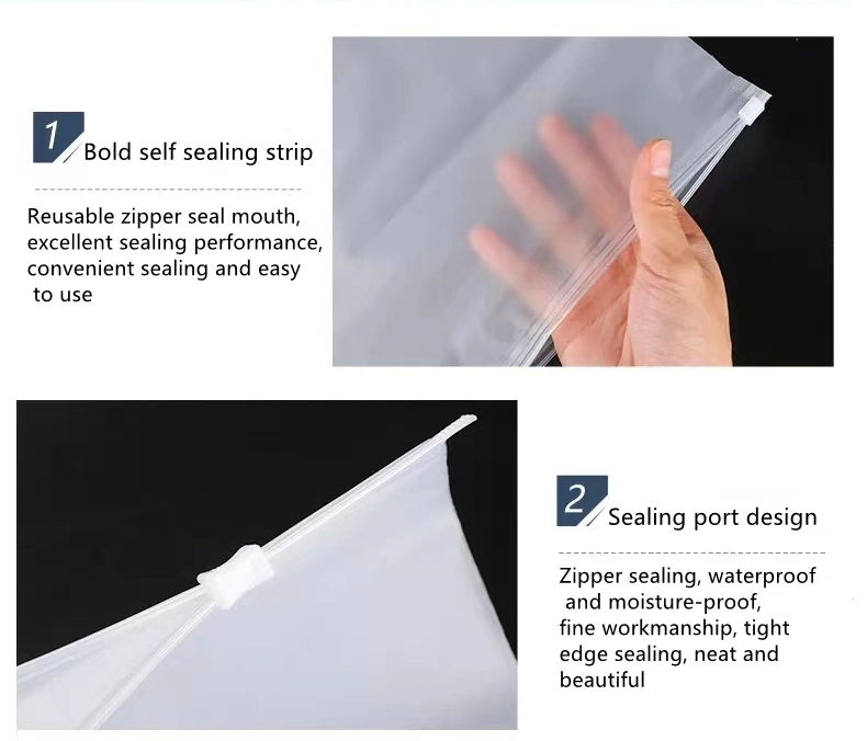 Custom Transparent Zipper Clothes Biodegradable Garment Bag Ziplock Plastic Clothes Underwear Sock Package Bag
