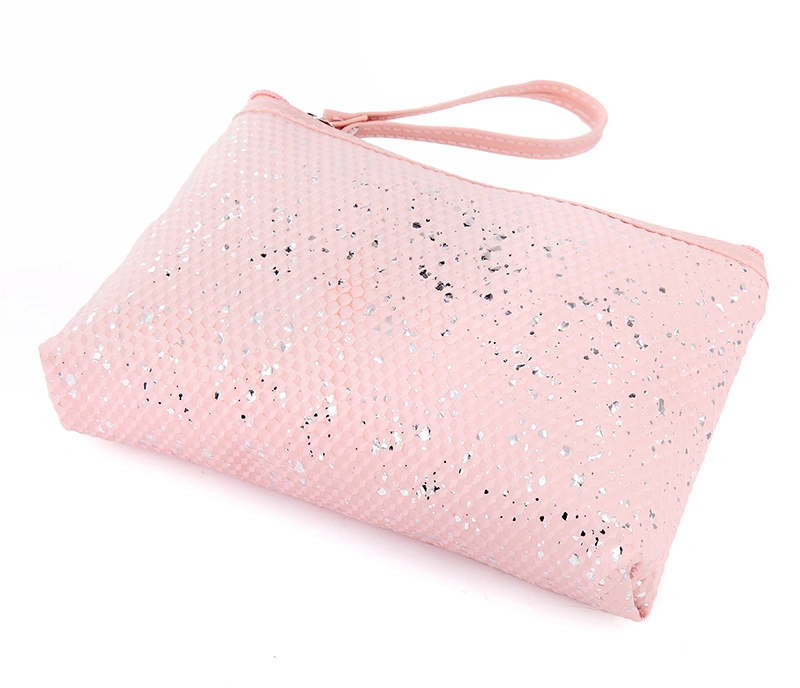 New Fashion Sequin PU Makeup Bag Large Capacity Portable Multi Functional Women&prime;s Handheld Storage Supplies Bag