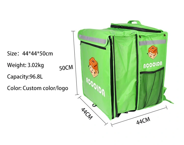 Custom 840d PVC Insulated Food Container Lunch Cooler Bag Aluminium Foil Thermal Delivery Backpack for Motorcycle Reusable Food Delivery Bags