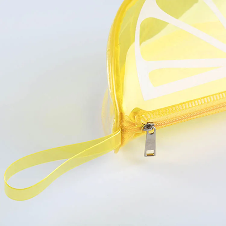Portable Cute Transparent Watermelon Cosmetic PVC Semi-Round Makeup Bag