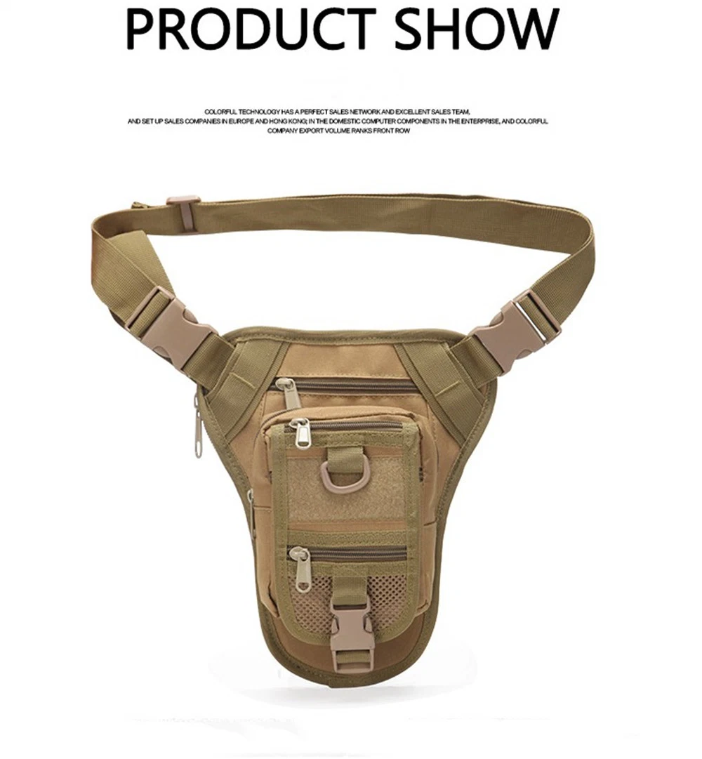 Wholesale Waterproof Tactical Outdoor Mens Canvas Drop Leg Bag Waist Fanny Pack Belt Hip Bum Bag