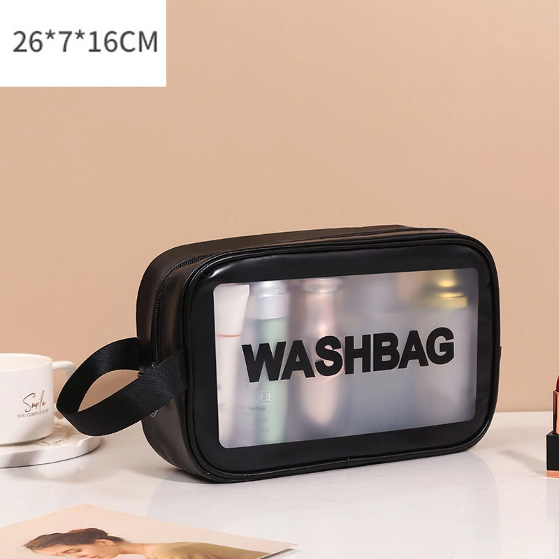 Custom Logo PU PVC Waterproof Trip Black Toiletry Pouch Kits Women Luxury Beauty Makeup Bag Pink Girl Travel Clear Cosmetic Bags