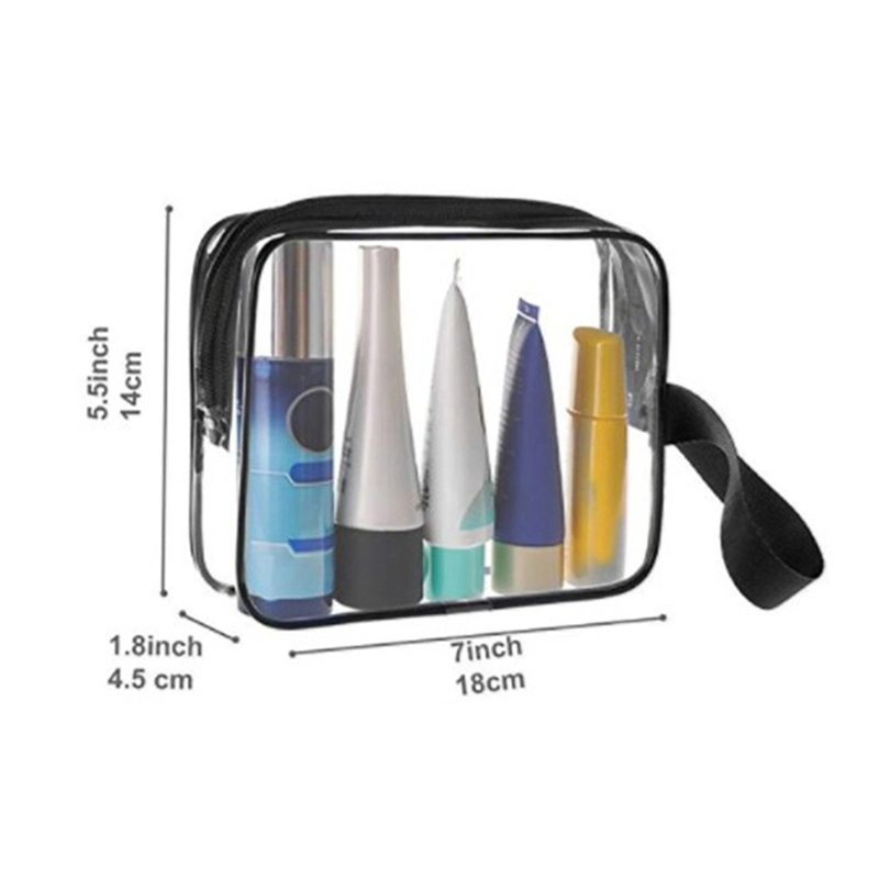 Customize Large Capacity Waterproof Cute Travel Organizer Accessories Clear Transparent Plastic PVC EVA Pouch Makeup Toiletry Packaging Wash Bath Cosmetic Bag