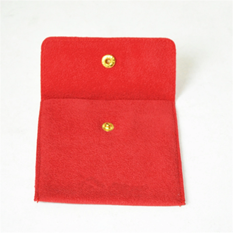 Cartie High Grade Hot Stamping Logo Velvet Packaging Jewelry Pouch with Button