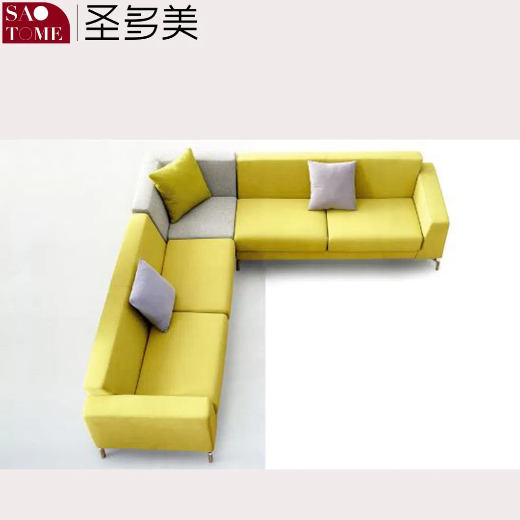 Modular Hotel Furniture Lobby L-Shaped Sofa Leisure Sofa with Three Down Bags