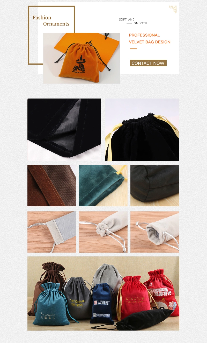Custom Logo Gift Bags Velvet Bag Drawstring Pouch
