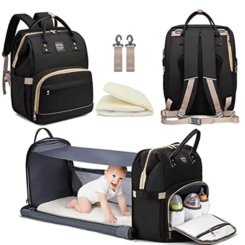 Lightweight Travel Portable Durable Foldable Diaper Bag Backpack with Travel Bassinet Detachable Baby Bed