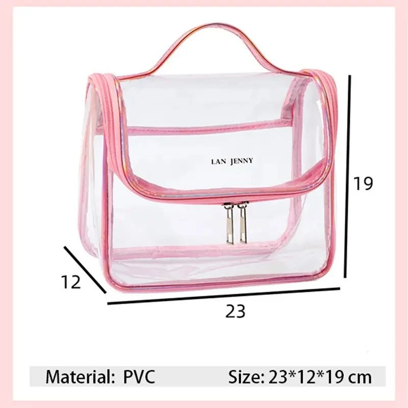 Waterproof Clear Transparent Beauty Travel PVC Custom Cosmetic Make up Makeup Bag