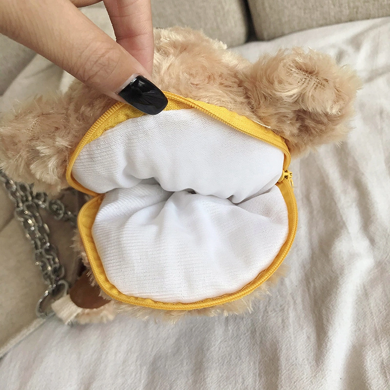 Plush Bag Animal Shape Stuffed Dog Puppy Shoulder Bag Coin Purse