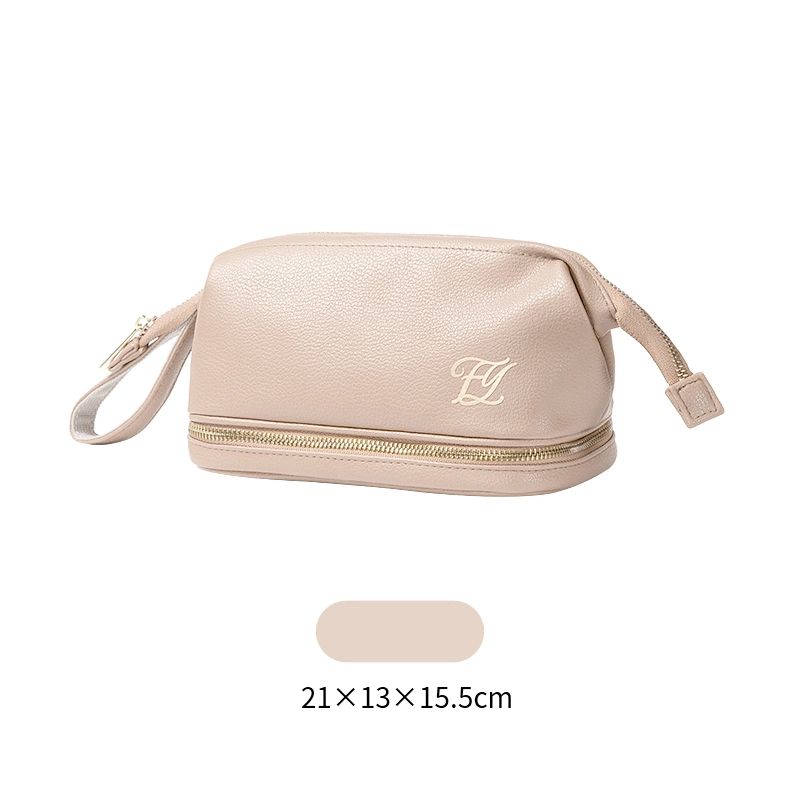 Sh2058 Toiletry Bags Logo Cosmetic Customized Women Leather Pouch Small Plain Large Pink Makeup Portable Case for Ladies Zipper Travel Custom Make up Bag