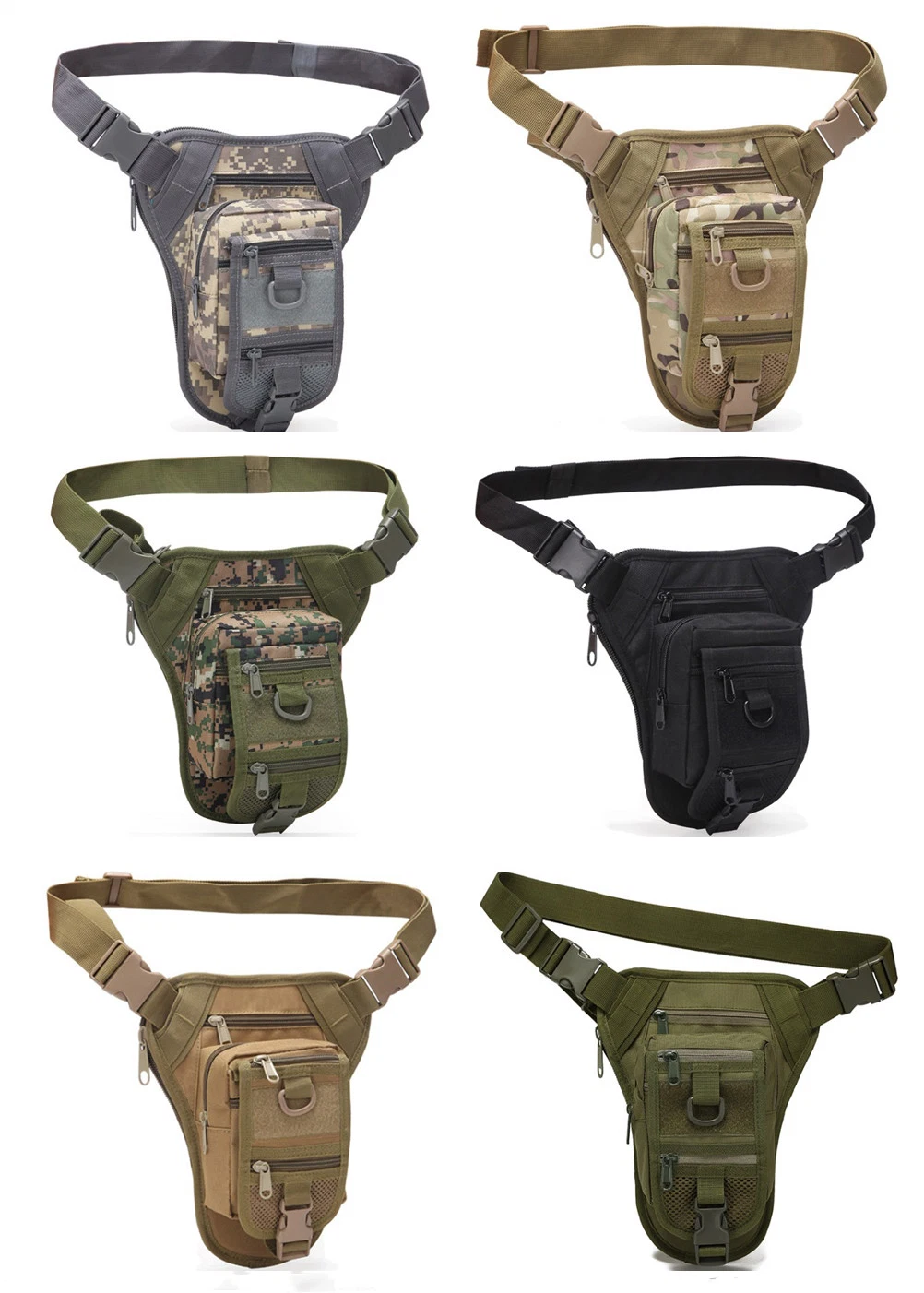 Wholesale Waterproof Tactical Outdoor Mens Canvas Drop Leg Bag Waist Fanny Pack Belt Hip Bum Bag