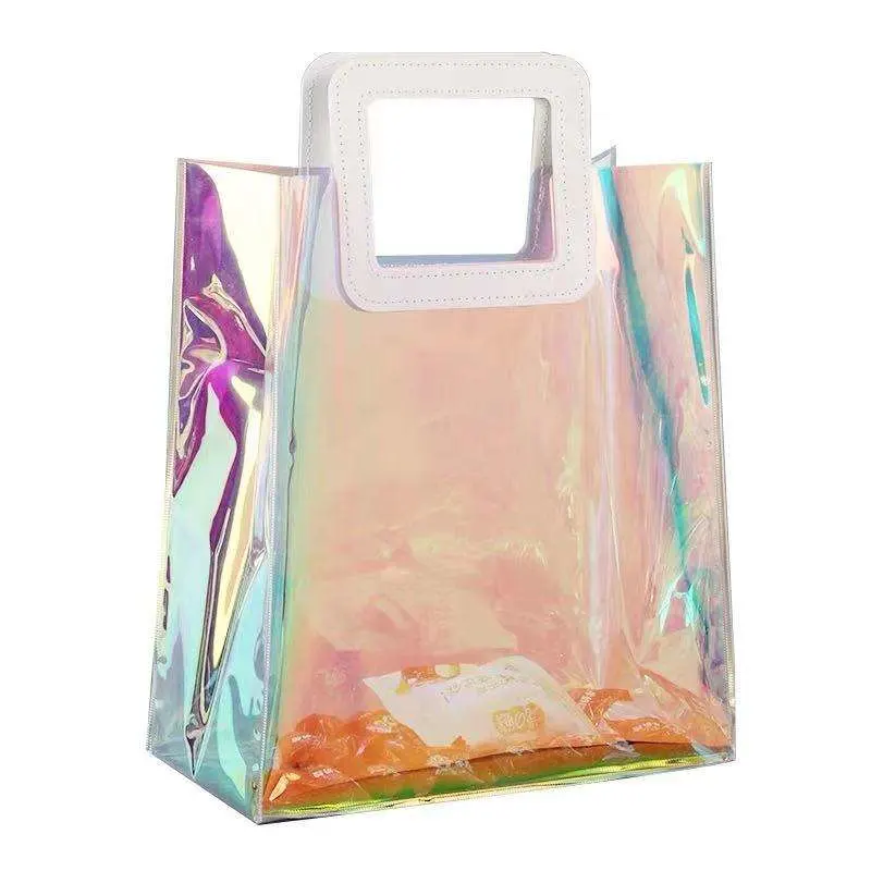 Fashionable Clear Laser PVC Transparent Tote Hand Bag