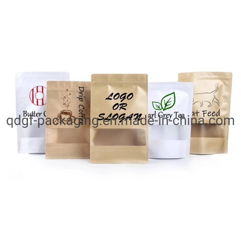 Brown Paper Printing Fine Pattern Plastic Bags, Pet, Coffee, Snacks, Frozen Products, Tobacco, Candy, Suction Nozzle Packaging Plastic Bags. Eco-Friendly Bag.