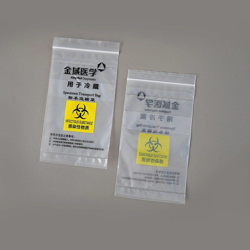 Environmentally Friendly PE Zip Lock Bag Bio Hazard Sample Specimen Transport Bag