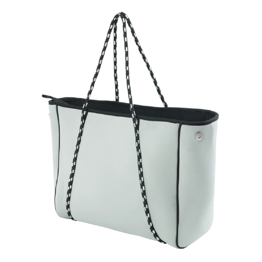 Neoprene Large Tote Bag Waterproof Shopper Casual String with Magnetic Closure Wbb17576