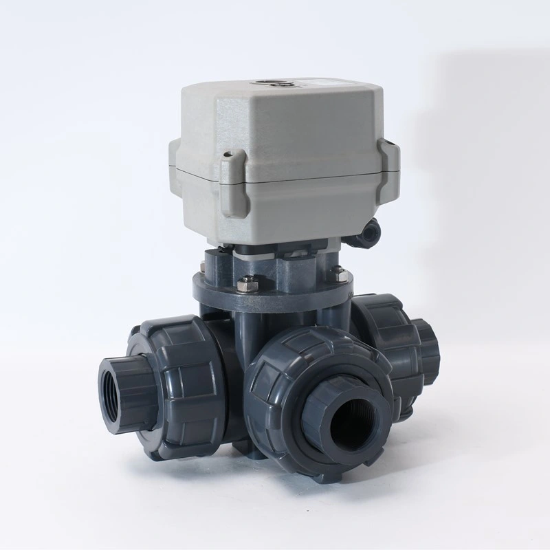 3-Way DN20 3/4&prime;&prime; UPVC Electric Actuator Valve No/Nc with Power Reset Function