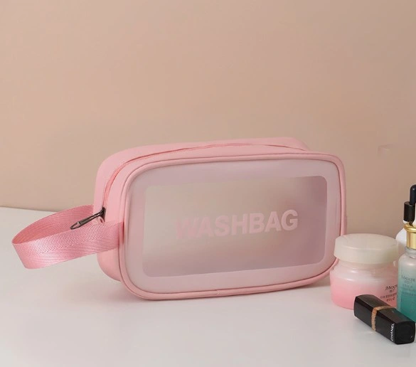 Custom Private Label Waterproof PU Leather Toilet Bag Travel Clear PVC Makeup Cosmetic Bag