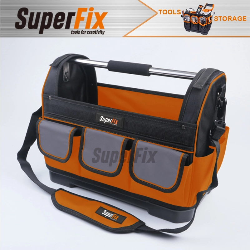 Heavy Duty Multifunctional Tool Bag with Tubular Handle, PP Bottom, Large Capacity