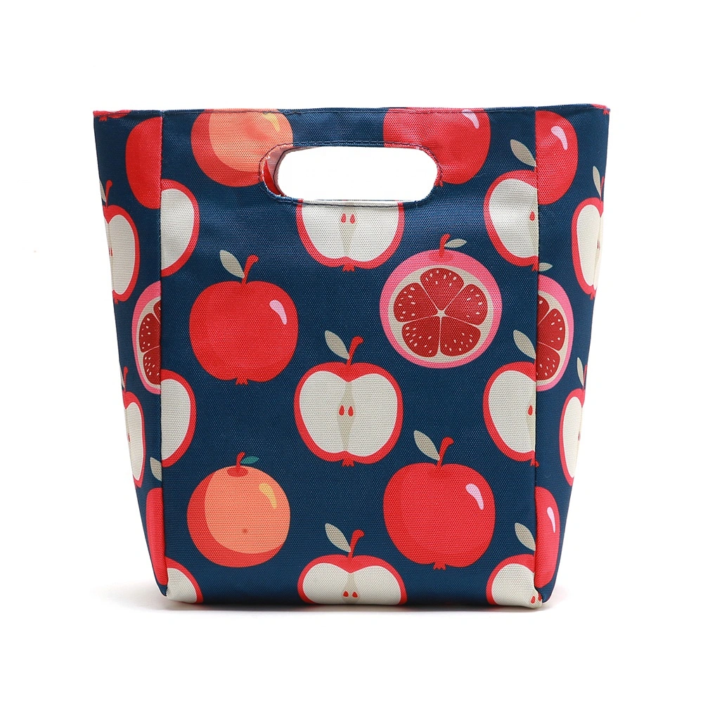 Promotional Tropical Fruit Printing Small Thermal Insulated Cooler Purse Lunch Bag for School Kids