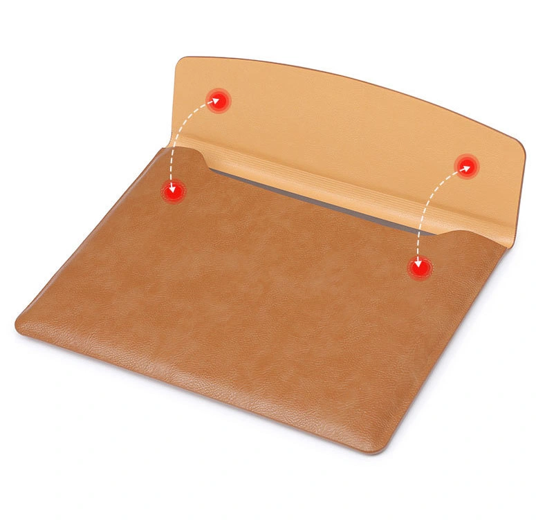Portable Slim Tablet Sleeve Magnetic Closure Tablet Case Brown Leather Laptop Bag