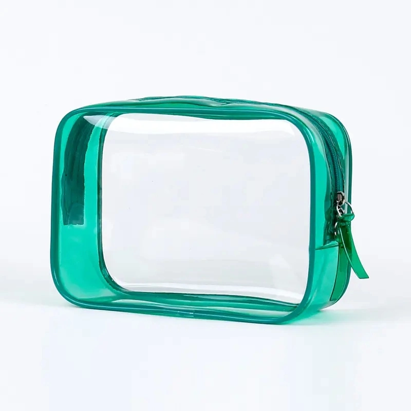 Cheap Custom Logo Transparent Waterproof Toiletry Cosmetics Storage Clear Makeup Pouch Daisy PVC Cosmetic Beauty Bag