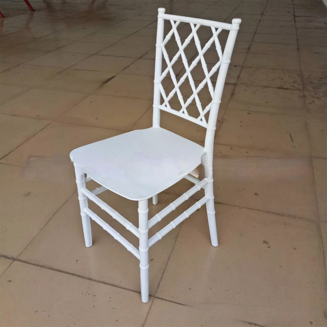 White Color Tiffany Modern Stackable PC Wedding Blanca De Plastic Sillas Chair
