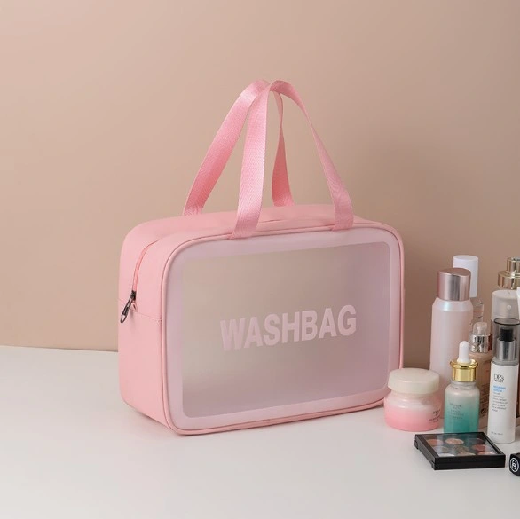 Custom Private Label Waterproof PU Leather Toilet Bag Travel Clear PVC Makeup Cosmetic Bag