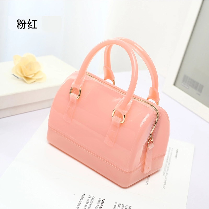 Sh1662 Mini Women Candy Color Jelly Bag Purses Handbags Boston Shape Fashion Summer PVC Silicone Beach Bag