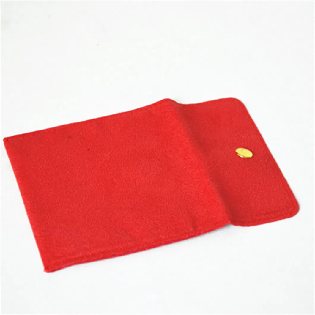 Cartie High Grade Hot Stamping Logo Velvet Packaging Jewelry Pouch with Button
