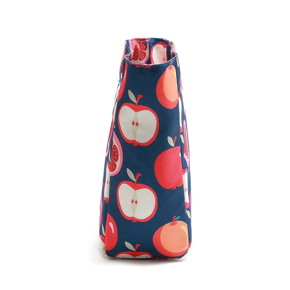 Promotional Tropical Fruit Printing Small Thermal Insulated Cooler Purse Lunch Bag for School Kids