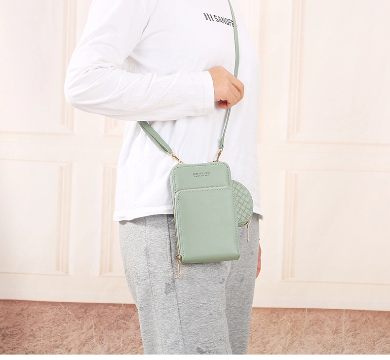 New Women&prime;s Messenger Bag Korean Summer Fashion Shoulder Bag Versatile High-Capacity Dual-Zip Mobile Phone Bag