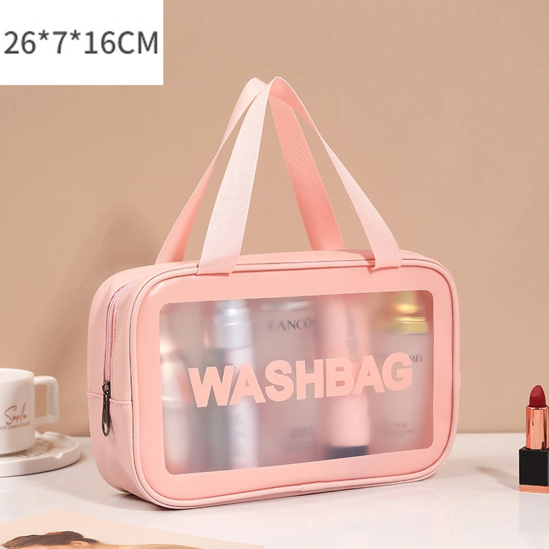 Custom Logo PU PVC Waterproof Trip Black Toiletry Pouch Kits Women Luxury Beauty Makeup Bag Pink Girl Travel Clear Cosmetic Bags