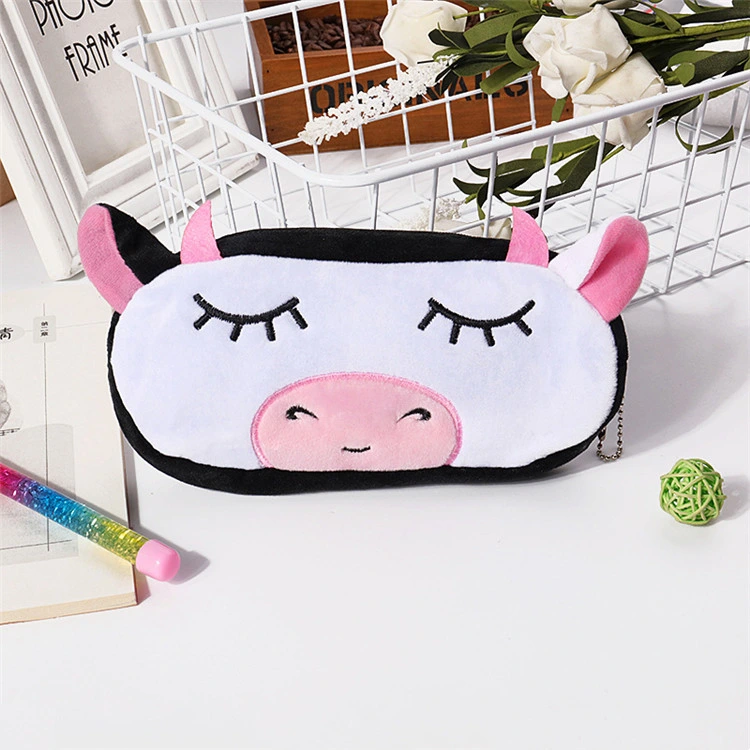 Wholesale Cute Flannelette Stationery Pencil Case Animal Shape Large-Capacity Pen Bag