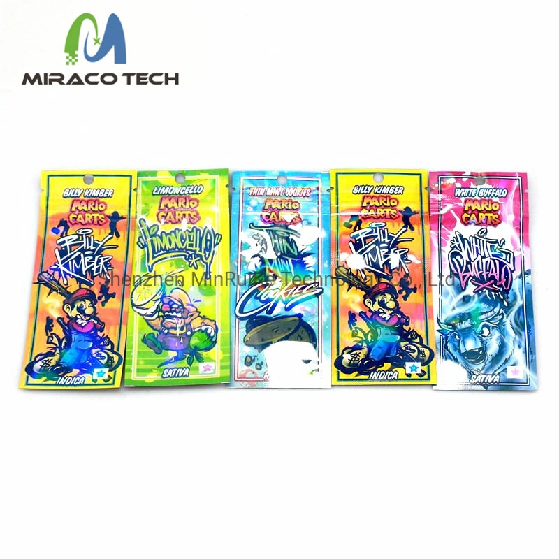 Mario Carts Stickers Holographic Printing Package Bag for AC1003 Cartridges Vaporizer Vape Pen