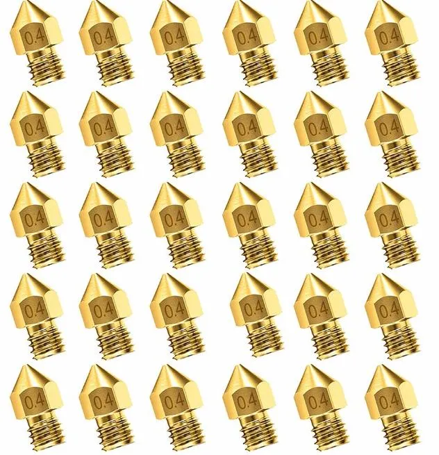 30 Pieces of 3D Printer Nozzle Accessories Mk8 0.4mm for Cr-10