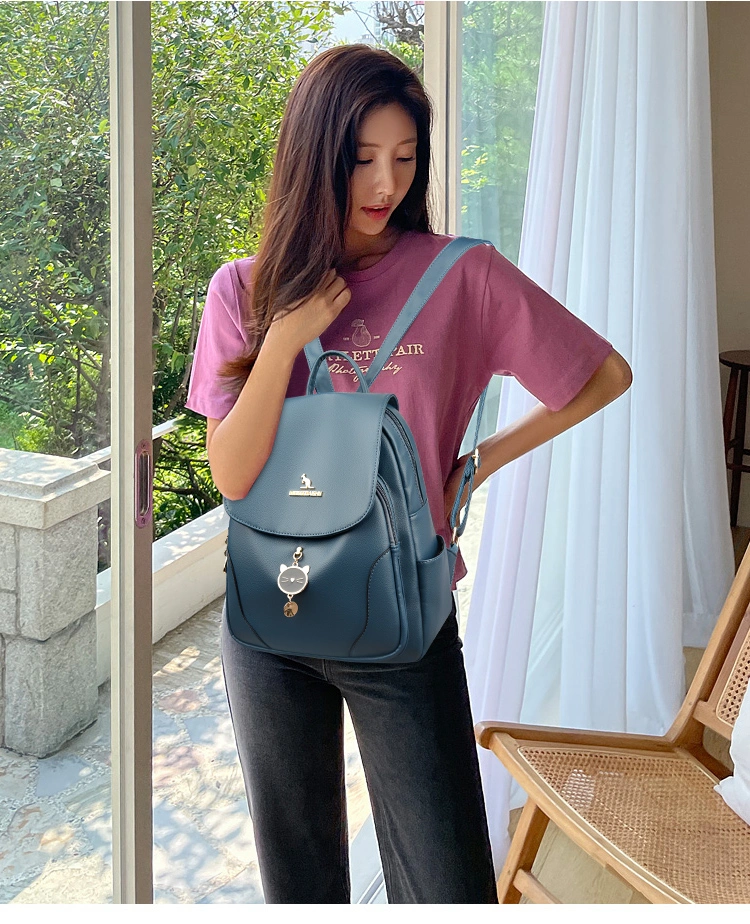 Wide Silver Original School Bag for Girls Recycled Backpack Travel Backpack