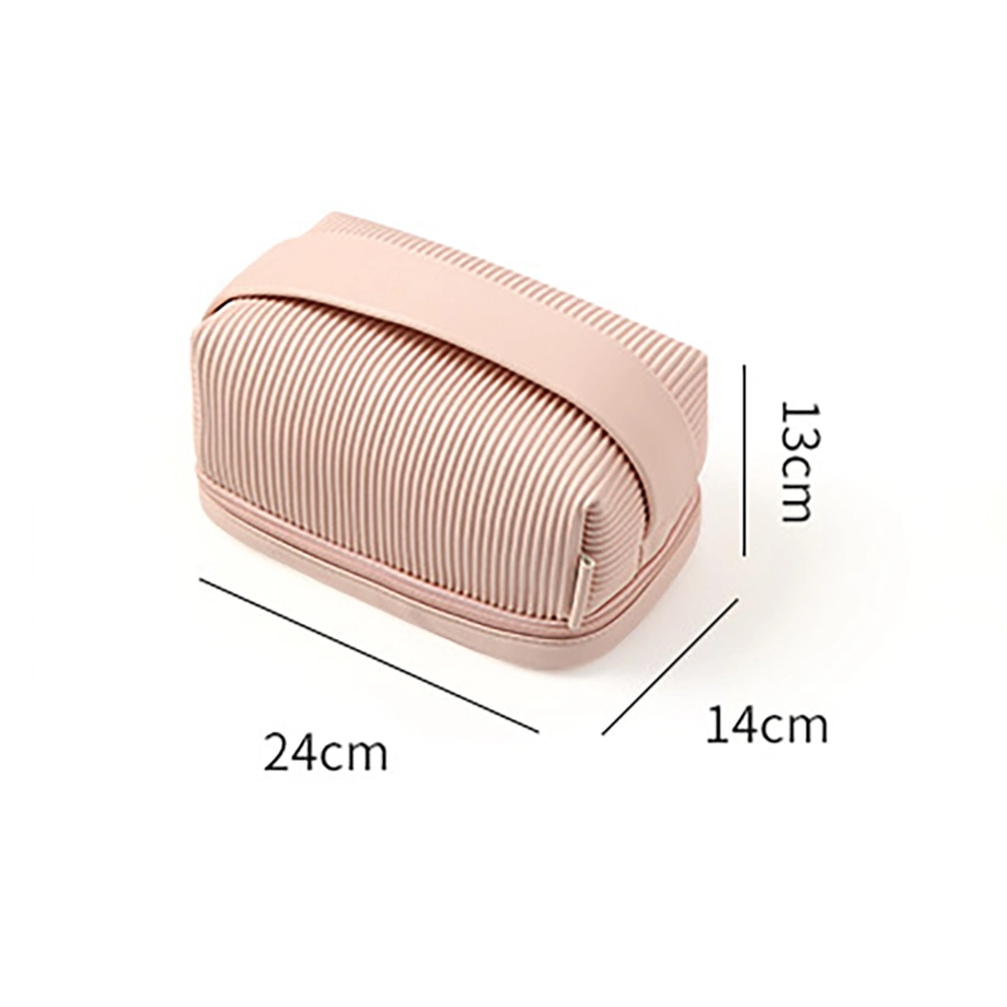 Portable Double Layer Makeup Bag Travel Eyebrow Pencil Brush PU Leather Luxury Cosmetic Bag