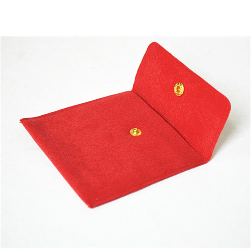 Cartie High Grade Hot Stamping Logo Velvet Packaging Jewelry Pouch with Button