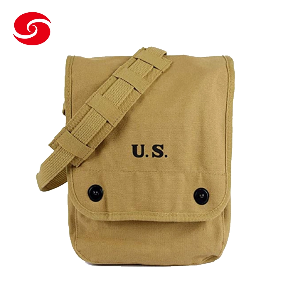 Ww2 Military Canvas Messenger Map Bag with Inner Pouch