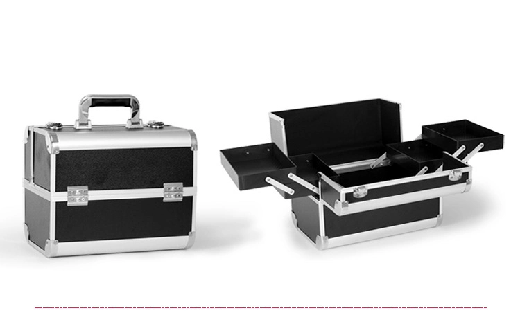 New Pink Beauty Aluminium Makeup Case with Lighted Double Fashion Superior Quality Vanity Train Cosmetic Box for Ladies