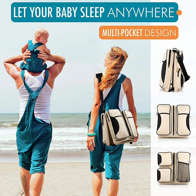 Portable Changing Table Infant Travel Bassinet Foldable Newborns Crib Diaper Bag