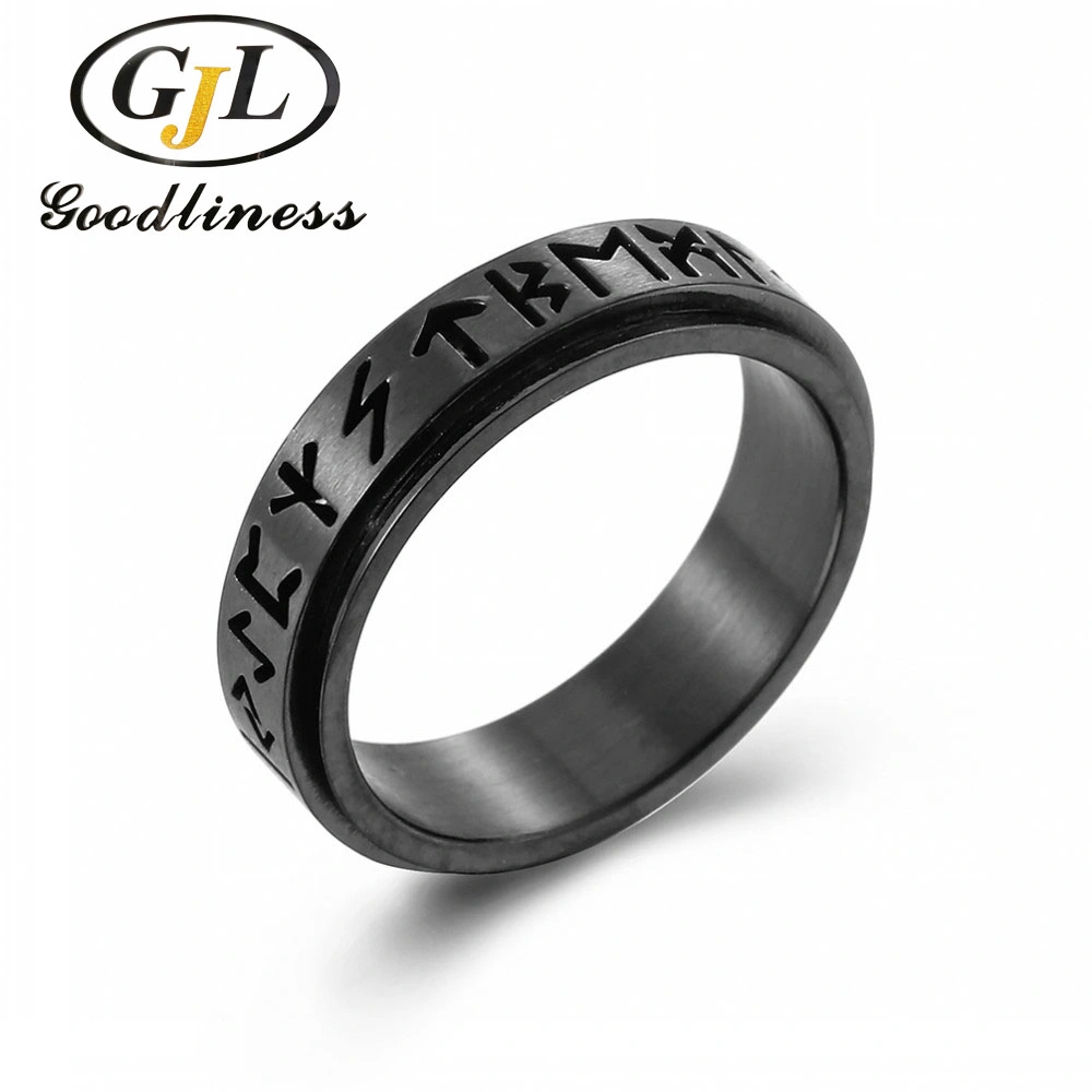High Quality Stainless Steel Ring Viking Runes Ring for People