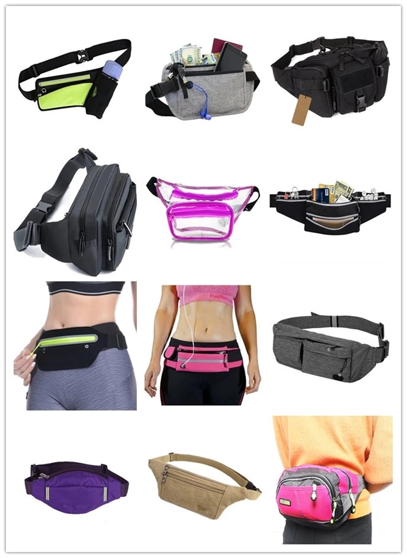Customzied Waterproof Fitness Fanny Pack Bum Hip Elastic Belt Running Outdoor Sports Riding Hiking Climbing Pouch Polyester Nylon Waist Bag with Bottle Holder